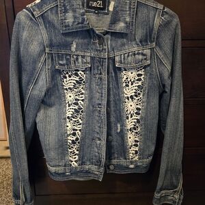 Rue21 Denim Jacket with Lace Detail